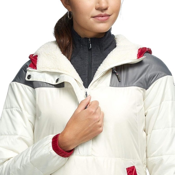 Columbia Women's Lodge Pullover Jacket, Chalk, City Grey, Small - Picture 6 of 15